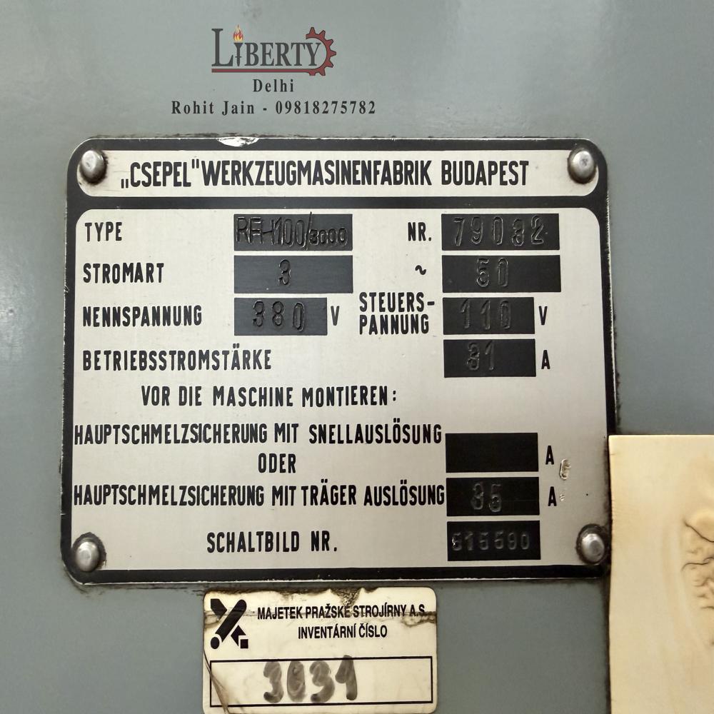 Csepel Hungary RFH-100/3000 Heavy Duty Radial Drilling Machine