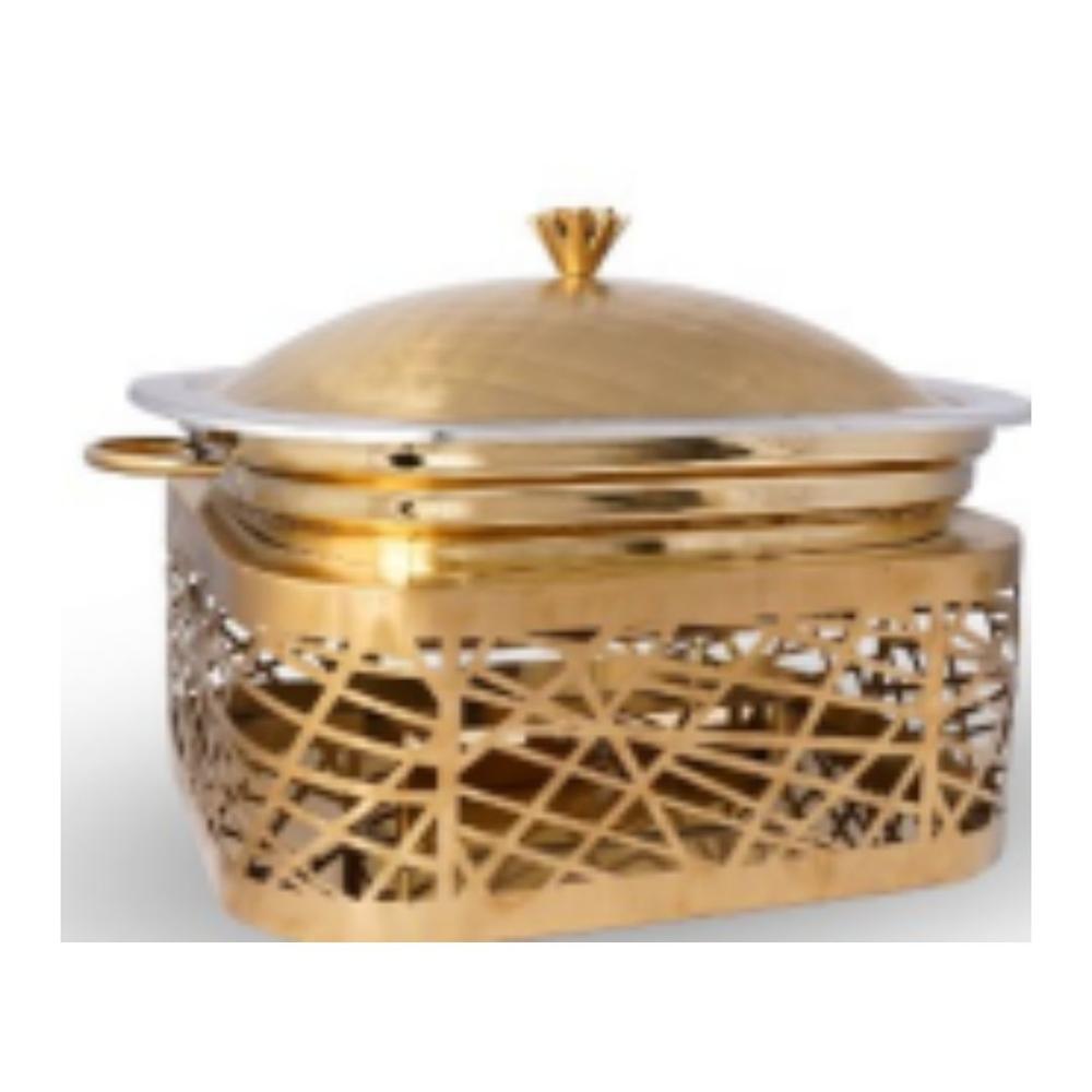 Round Gold Ring Chafing Dish - Capacity: 8 Ltr