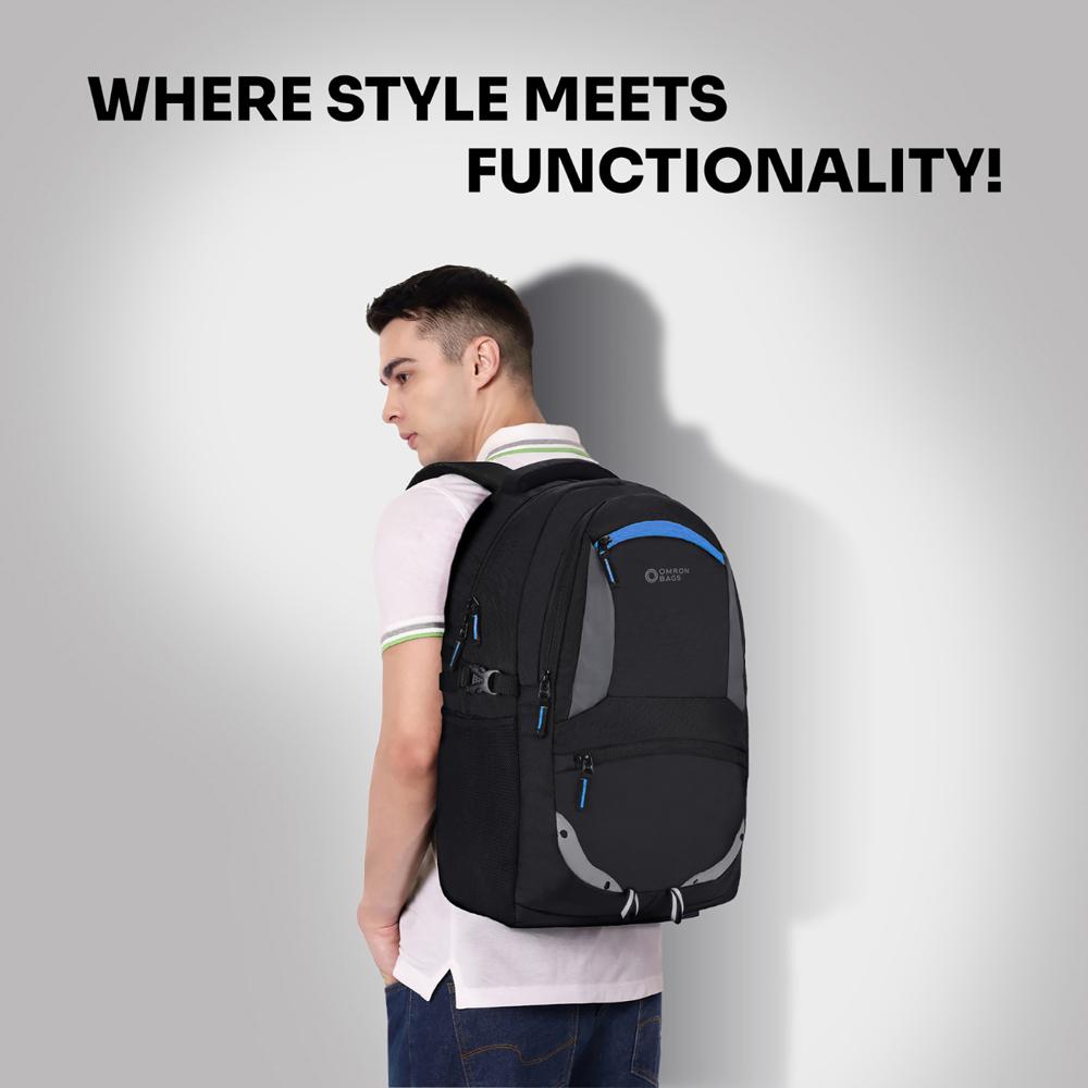 Black Fancy Backpack - Polyester Material, 10 Kg Capacity/day | Customizable Color, Durable Zipper Closure