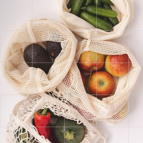 Cotton Mesh Drawstring Bag