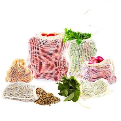 Cotton Mesh Drawstring Bag - Capacity: 10 Kg