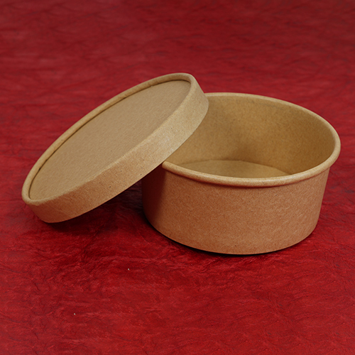 Brown Kraft Paper Bowl Container Lid