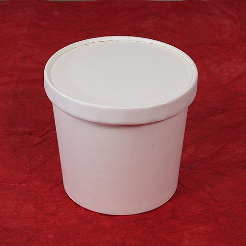 750ml Tall White Paper Bowl with Lid