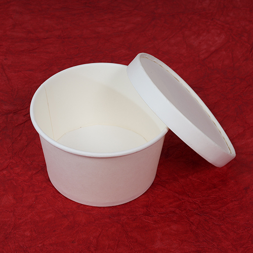 500ml White Paper Bowl with Paper Lid