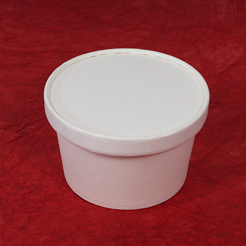 500ml White Paper Bowl with Paper Lid
