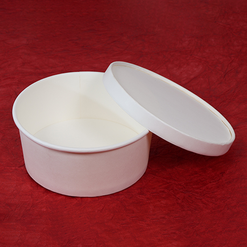 750ml Flat White Paper Bowl with Pet/Paper Lid