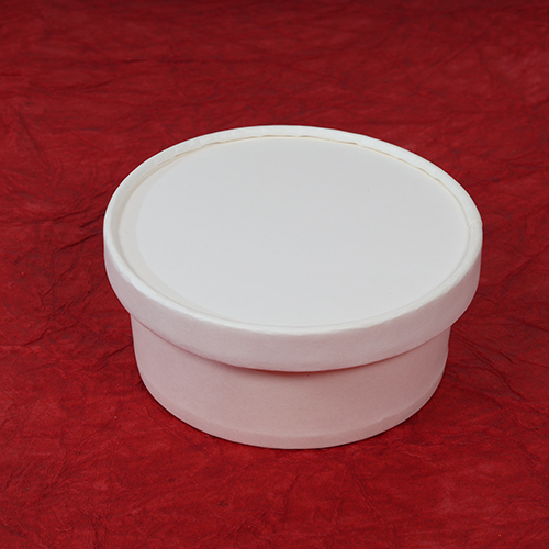 300ml White Paper Bowl With Paper Lid - Coating Type: Oil & Grease Resistance
