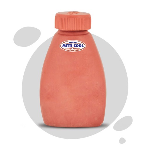 Clay Triangle Bottle Plain 300 Ml - Color: Terracotta
