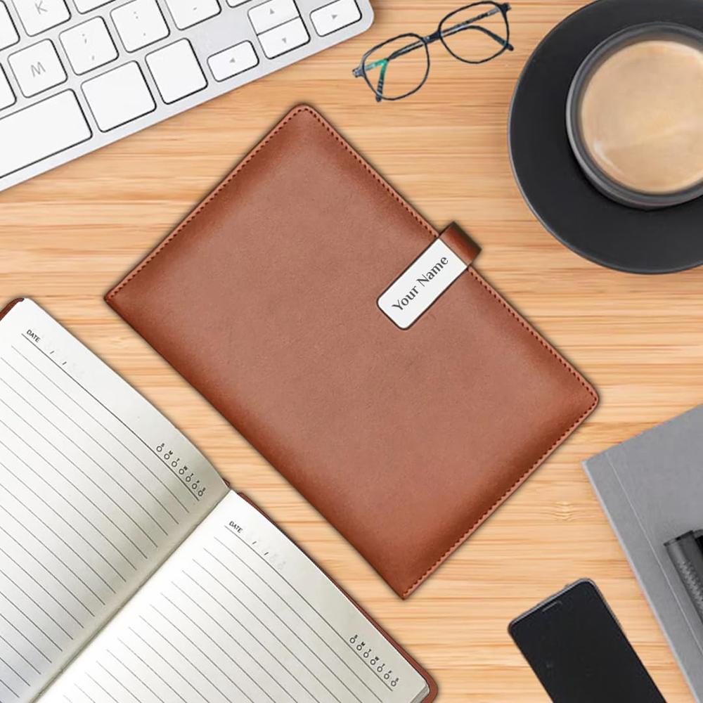 Glue Bound Leather Cover Office Notebook Diary With Magnetic Lock (SS-761)