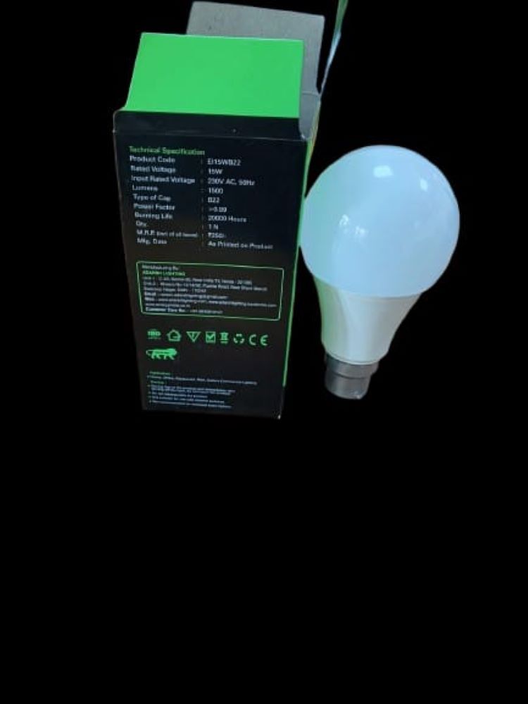 9 Watt Led Bulb - Plastic & Aluminium, Round Shape, White Color | Modern Design, 220v Input Voltage, 50/60hz Frequency, Indoor Usage