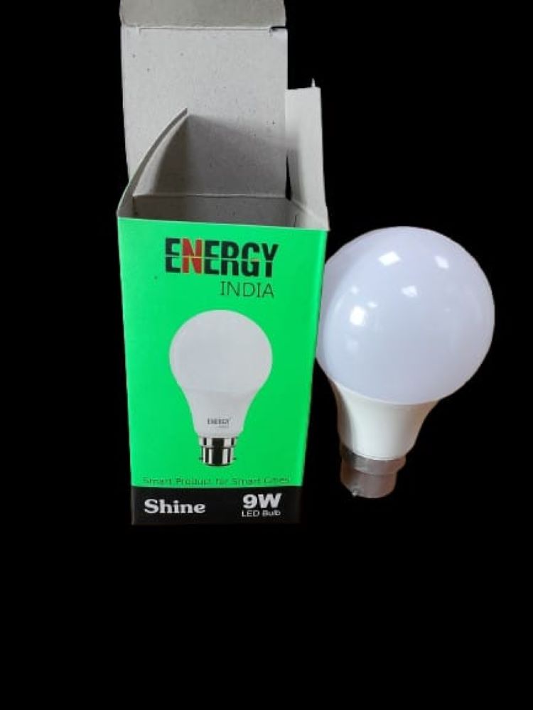 9 Watt Led Bulb - Plastic & Aluminium, Round Shape, White Color | Modern Design, 220v Input Voltage, 50/60hz Frequency, Indoor Usage