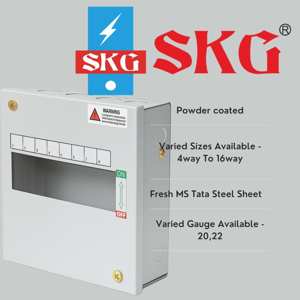 Single Door Mcb Distribution Box | 4 To 24 Way - Color: Havells Grey