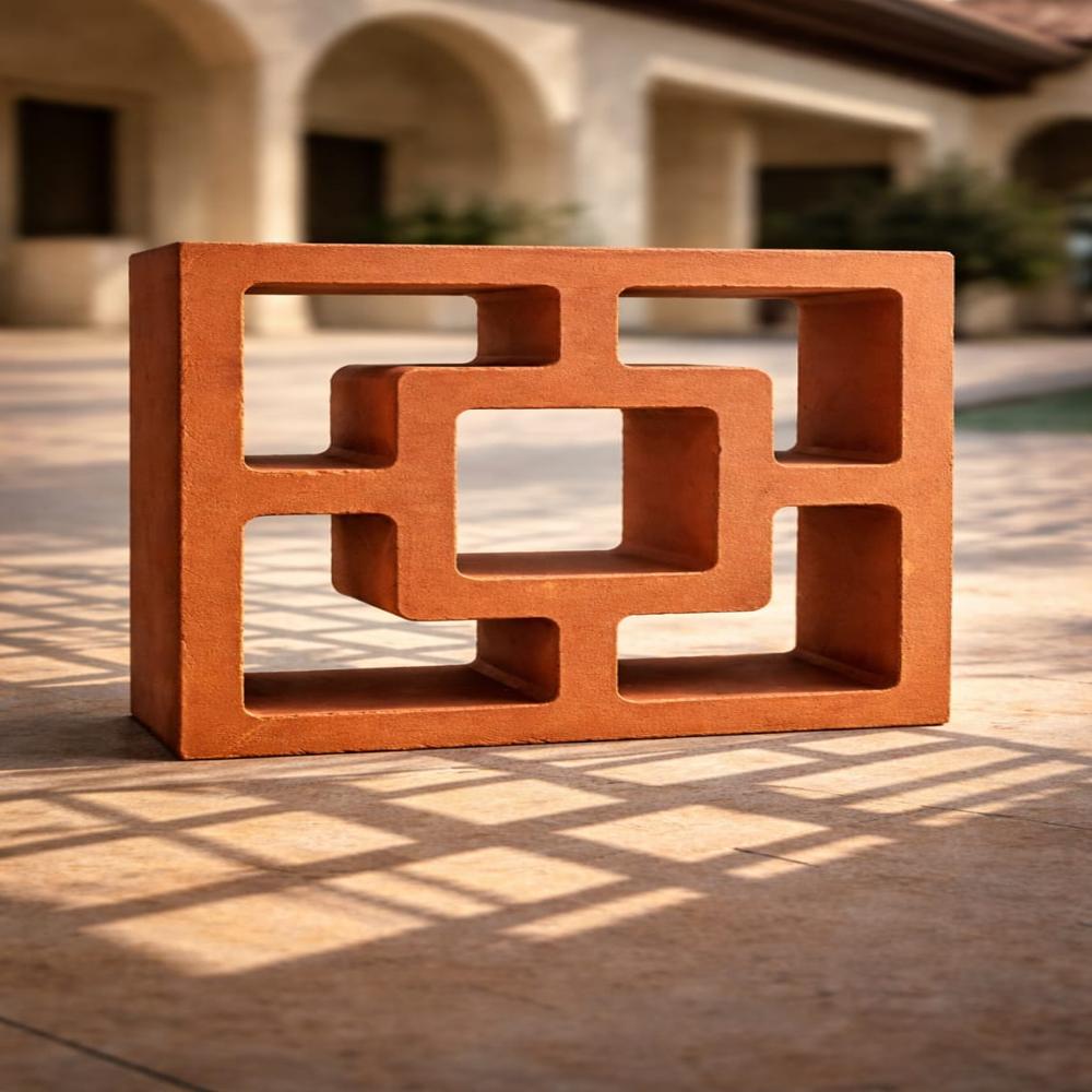 Dhanush Jali - Color: Terra Cotta & White