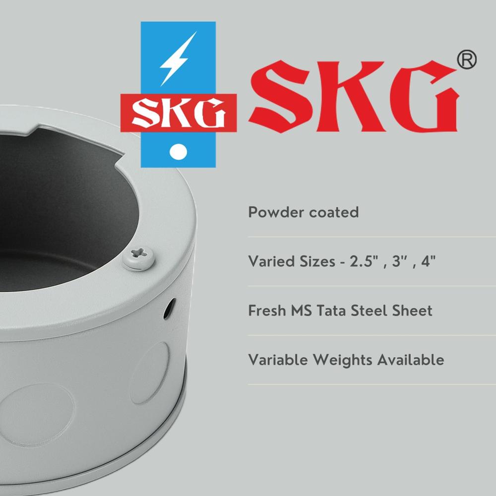 Concealed Light Metal Box (Round/Square) | GI/CRCA | Ceiling Light Point Box