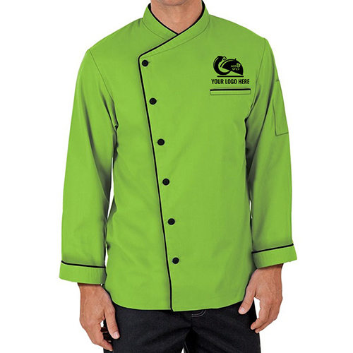 Green Folded Cuff Traditional Chef Coat