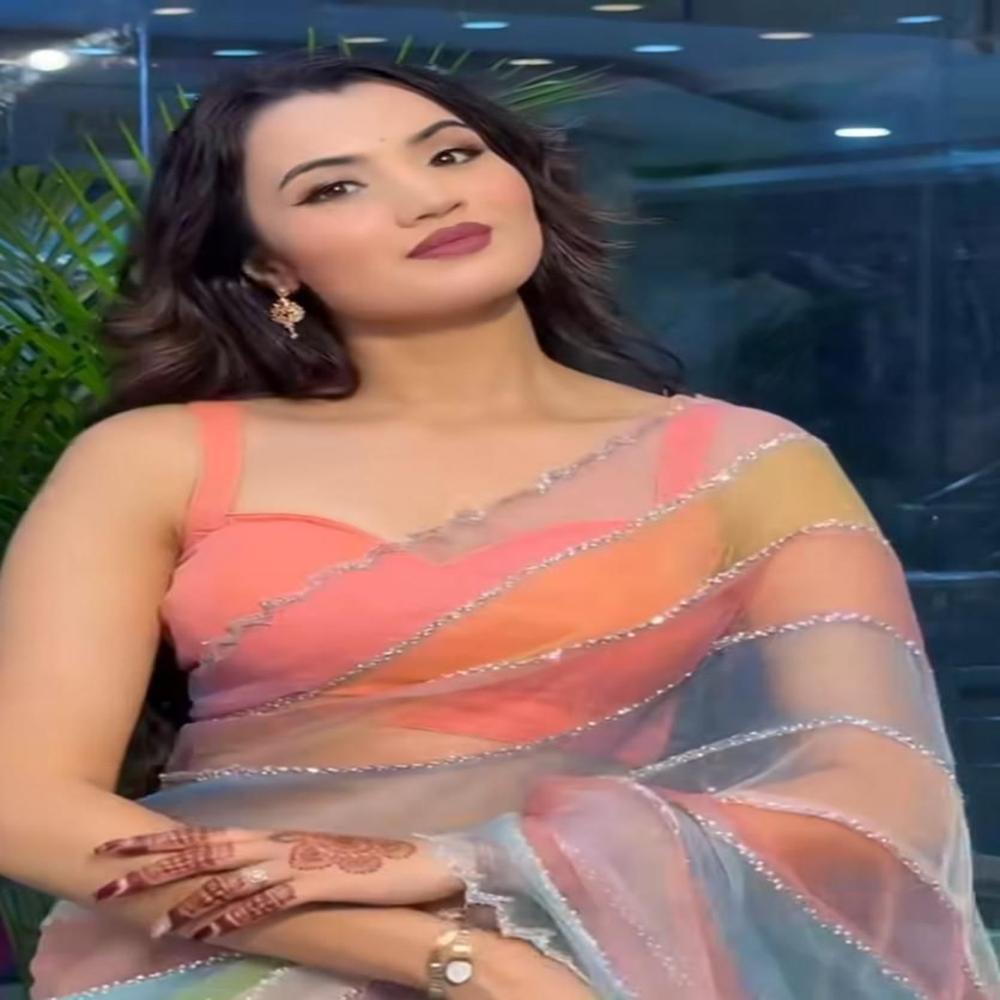 Pink Net Party Wear Saree