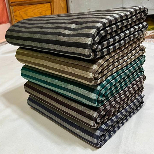 Full Tissue Silk Striped Fabric - Color: Multi Colour