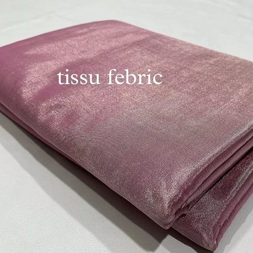 Full tissue silver zari febric