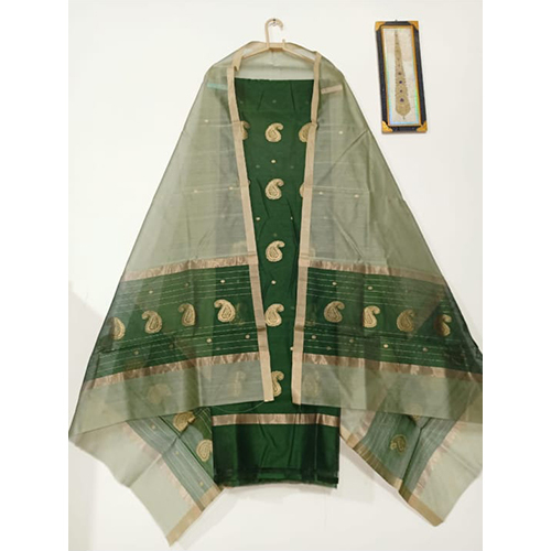Traditional 2 Piece Marsidi Silk Fabric Kurta Green Dupatta
