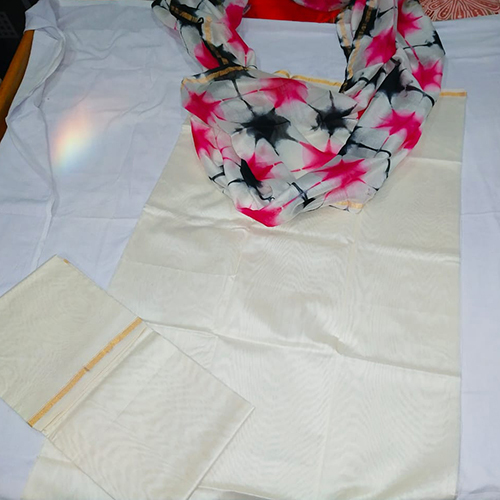 Hand Dyed Shibori Marsidi Silk Fabric Suit