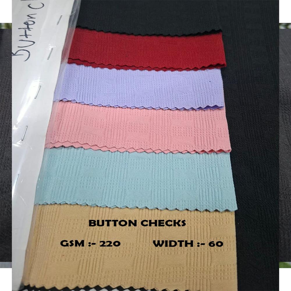 Button Checks Fabric - Application: Tishrts Top Women Dresses