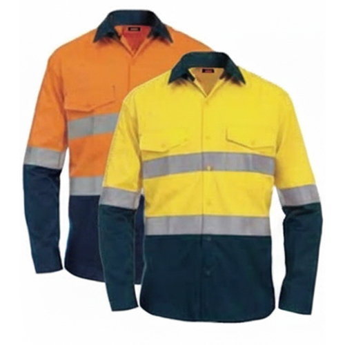 Two Tone Long Sleeve Reflective Work Shirts