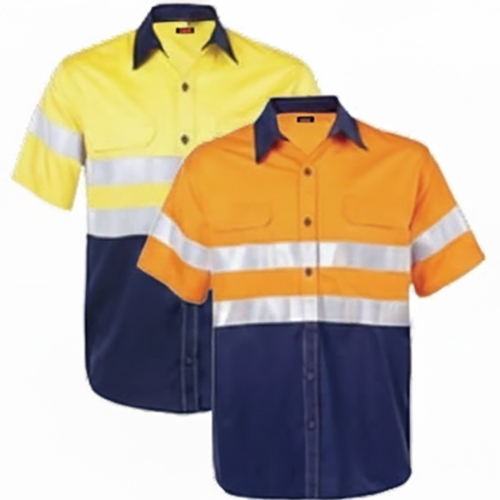 Two Tone Short Sleeve Reflective Work Shirts