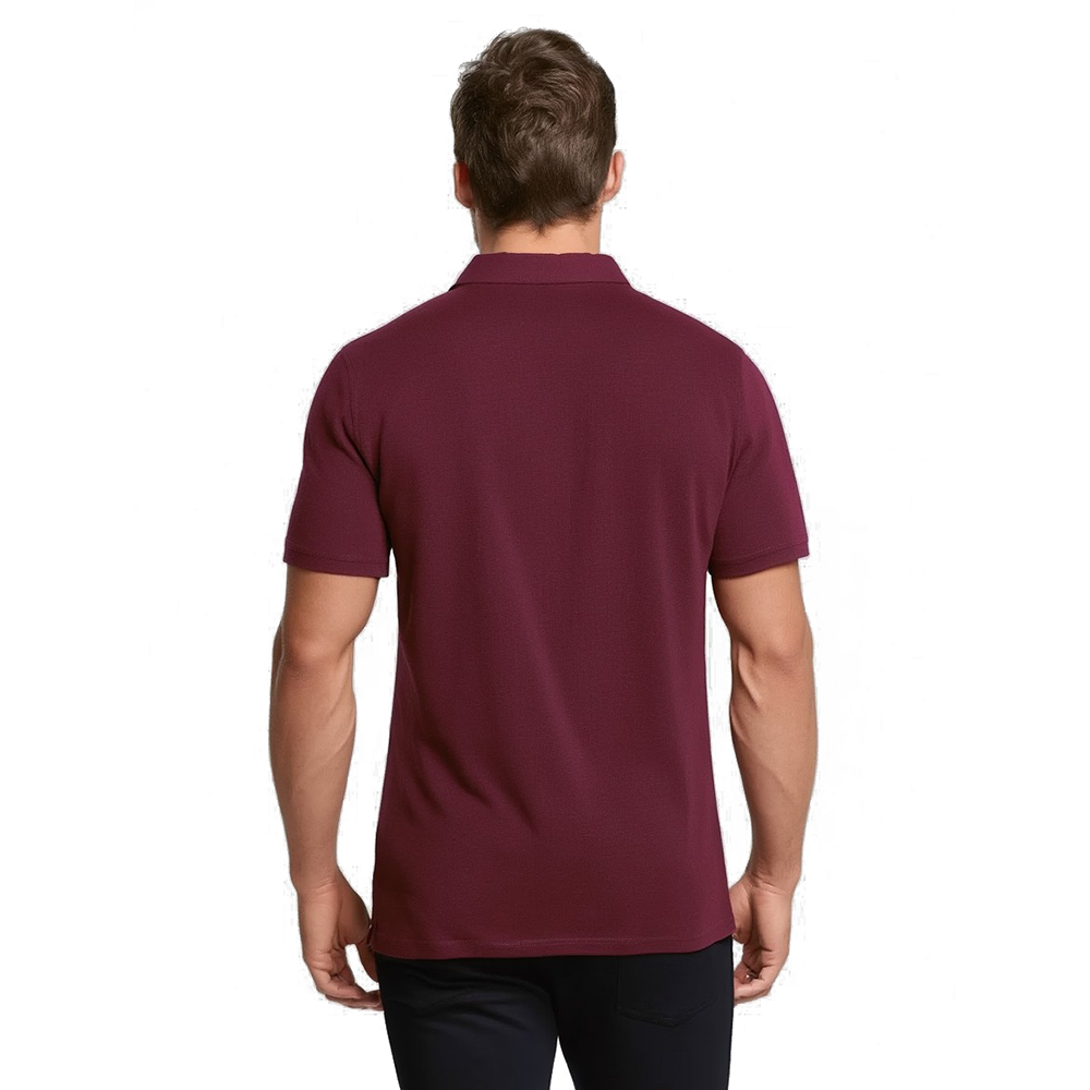 Maroon Polyester Fabric Polo T-Shirt