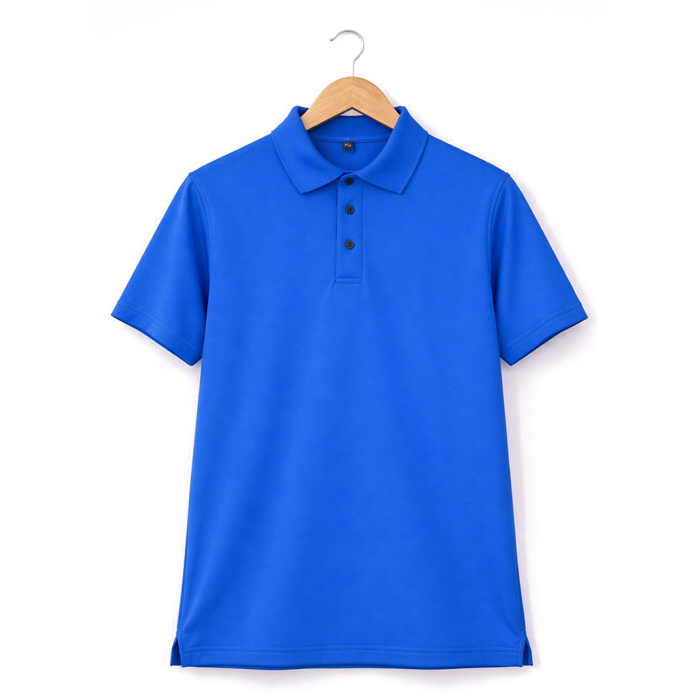 Blue Polyester Fabric Polo T-Shirt