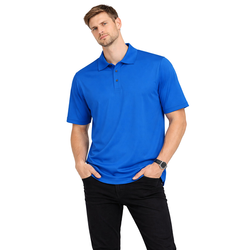 Blue Polyester Fabric Polo T-Shirt