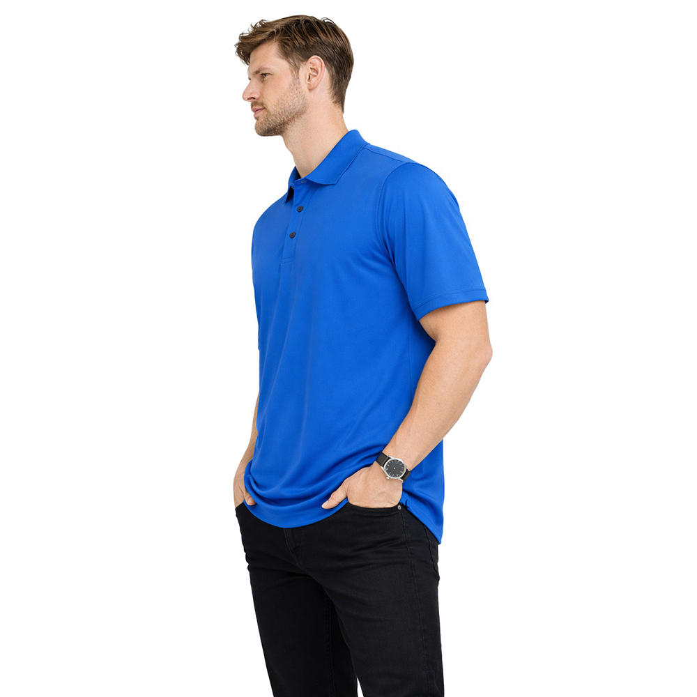 Blue Polyester Fabric Polo T-Shirt