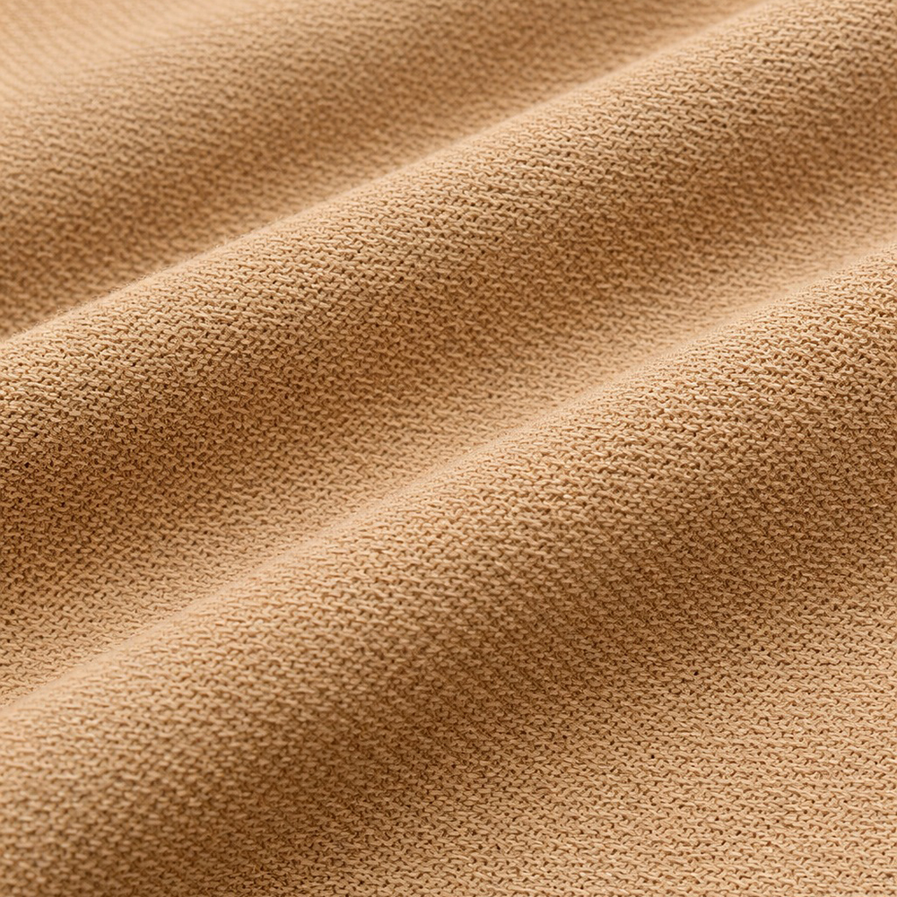 Beige Polyester Fabric Polo T-Shirt