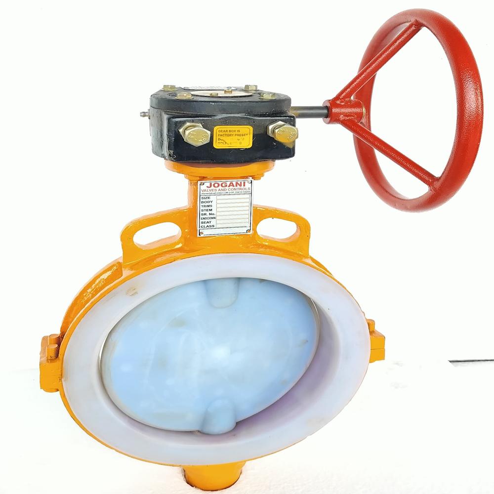 PTFE Lined Butterfly Valve Gear Operated