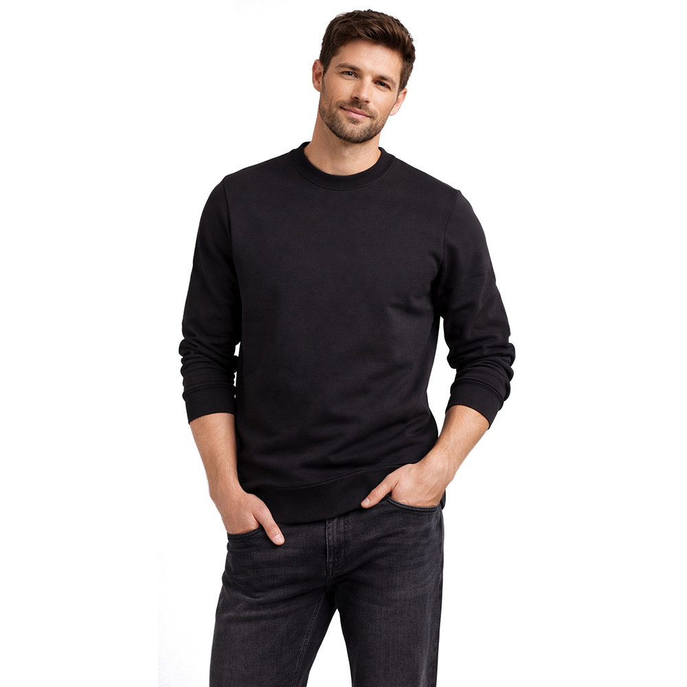 Black Full Sleeves Round Neck Cotton T-Shirt