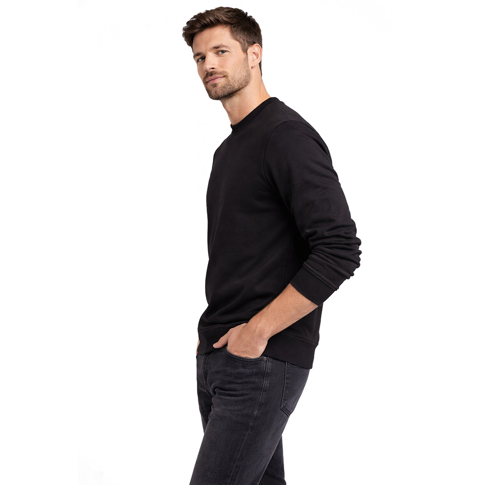 Black Full Sleeves Round Neck Cotton T-Shirt