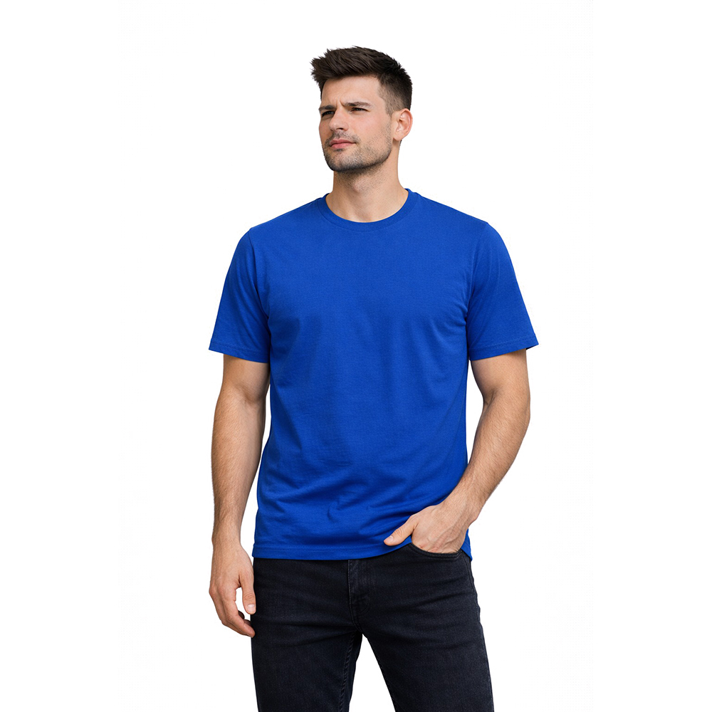 Blue Round Neck With Half Sleeves T-Shirt