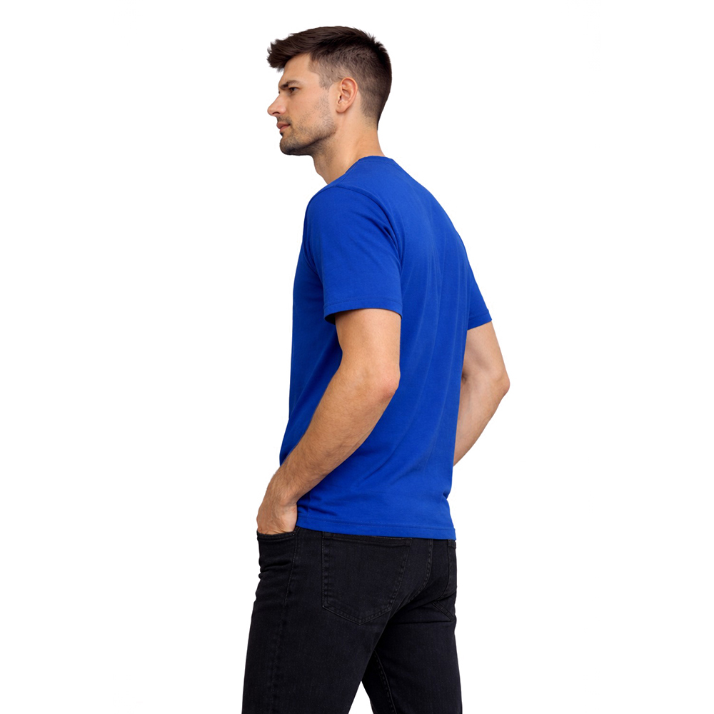 Blue Round Neck With Half Sleeves T-Shirt