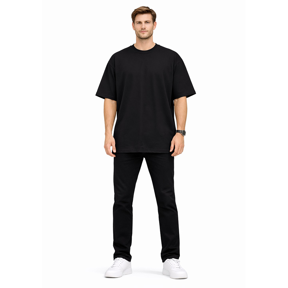 Oversized Round Neck Cotton T-Shirt