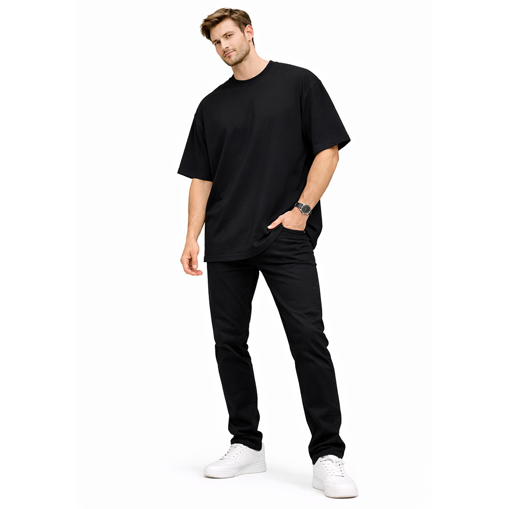 Oversized Round Neck Cotton T-Shirt