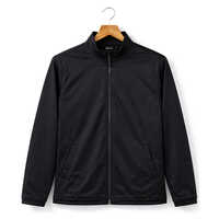 Super Poly Fabric Biker Jacket - Color: Black