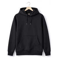 Pullover Hoodie With Kangaroo Pocket - Color: Black