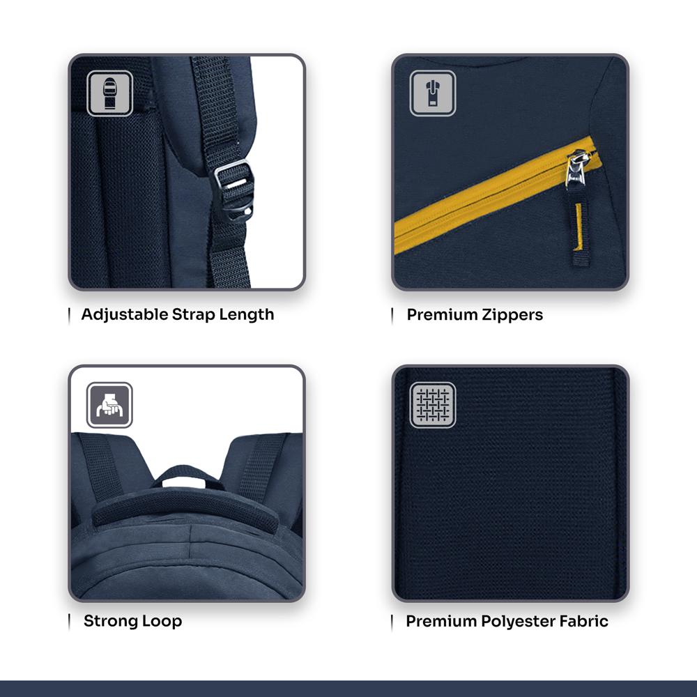 Smart Laptop Backpack, Water-Resistant with USB Charging Port, Office & College Backpack for Men and Women, Daily Use (Blue)