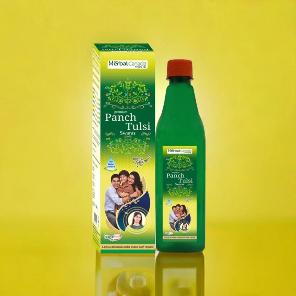 Herbal Canada Premium Panch Tulsi Swaras Sugar Free 500ml - Age Group: For Adults
