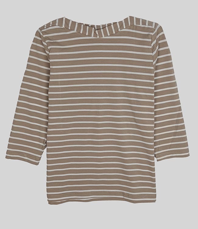 W13410 Ladies Boat Neck Striped Top