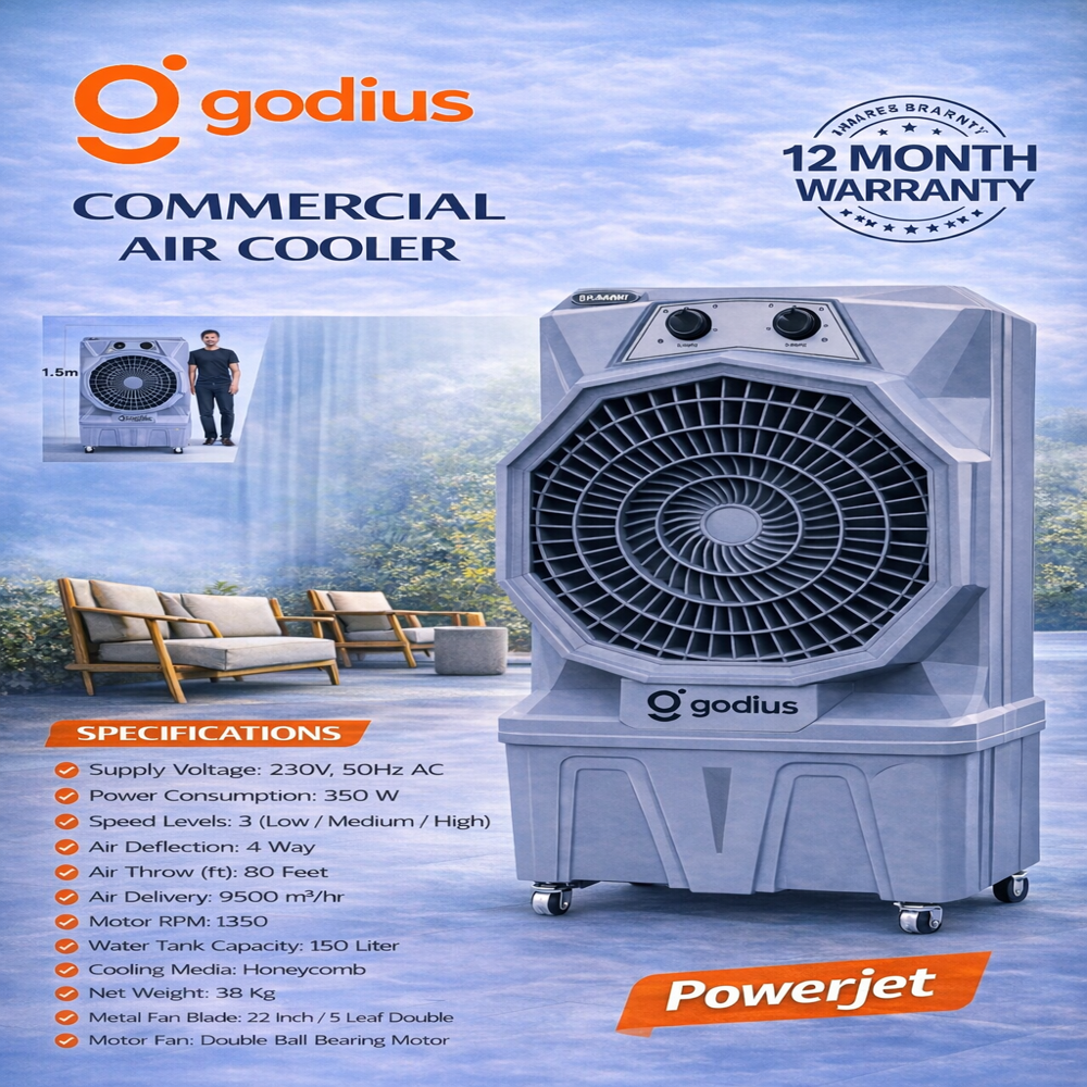 150Ltr Commercial Air Cooler - Color: Gray