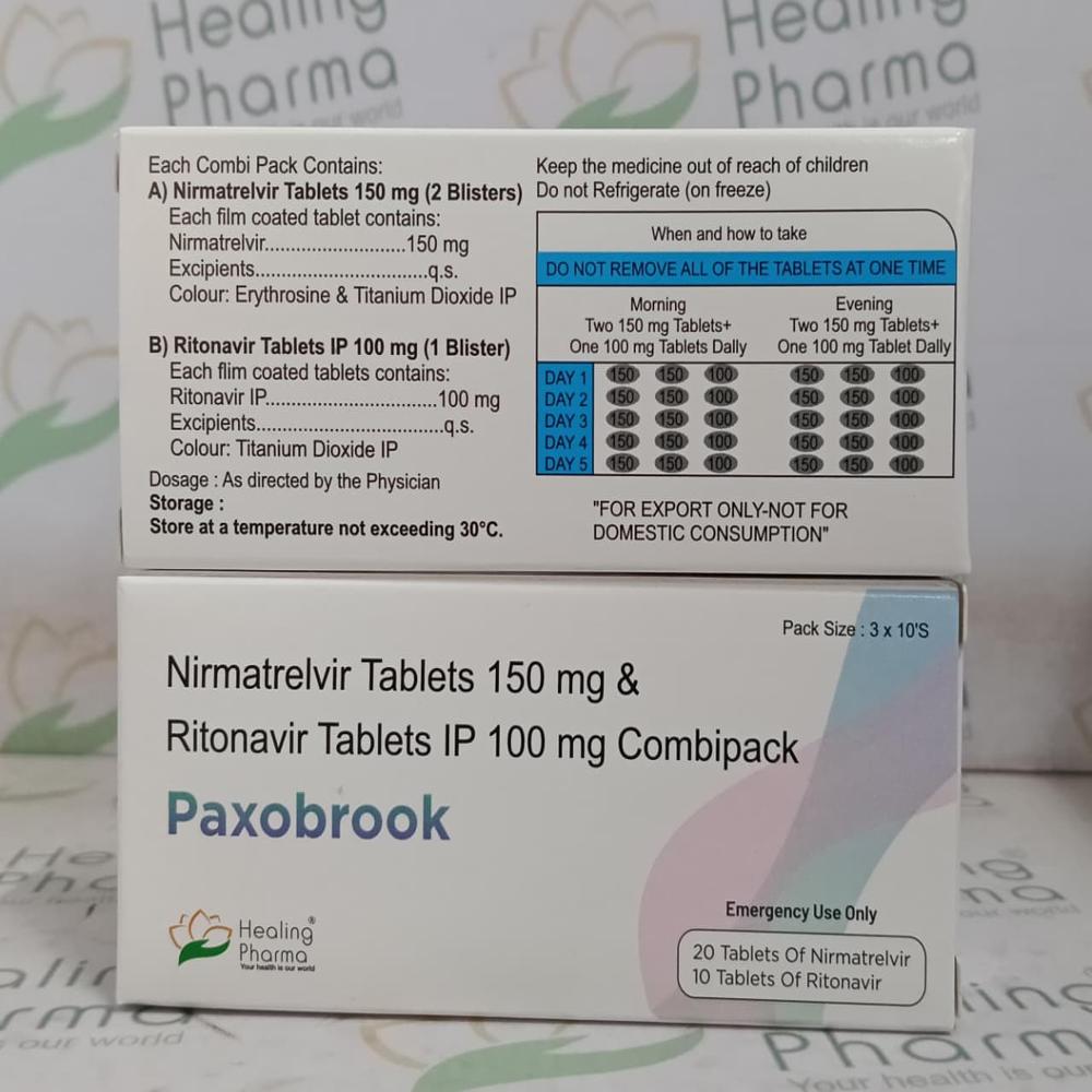 Paxobrook टैब (Nirmatrelvir टैबलेट 150mg और Ritonavir टैब Ip 100mg कॉम्बिपैक)
