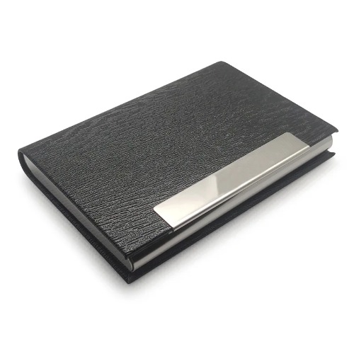 (SS-10208) Black Leather Cardholder & Pen Combo Set