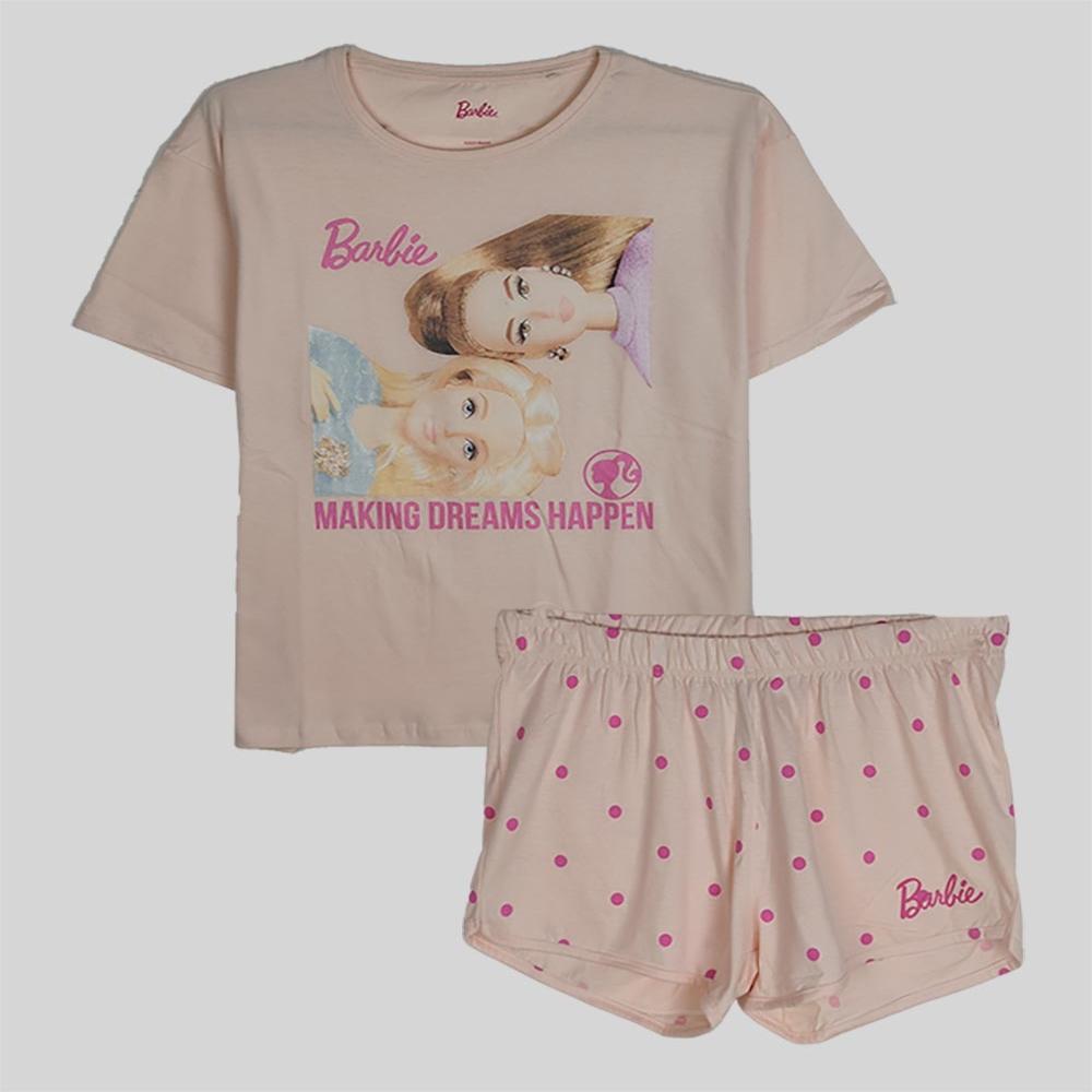 W13407 Barbie Ladies Printed Shorty Sets