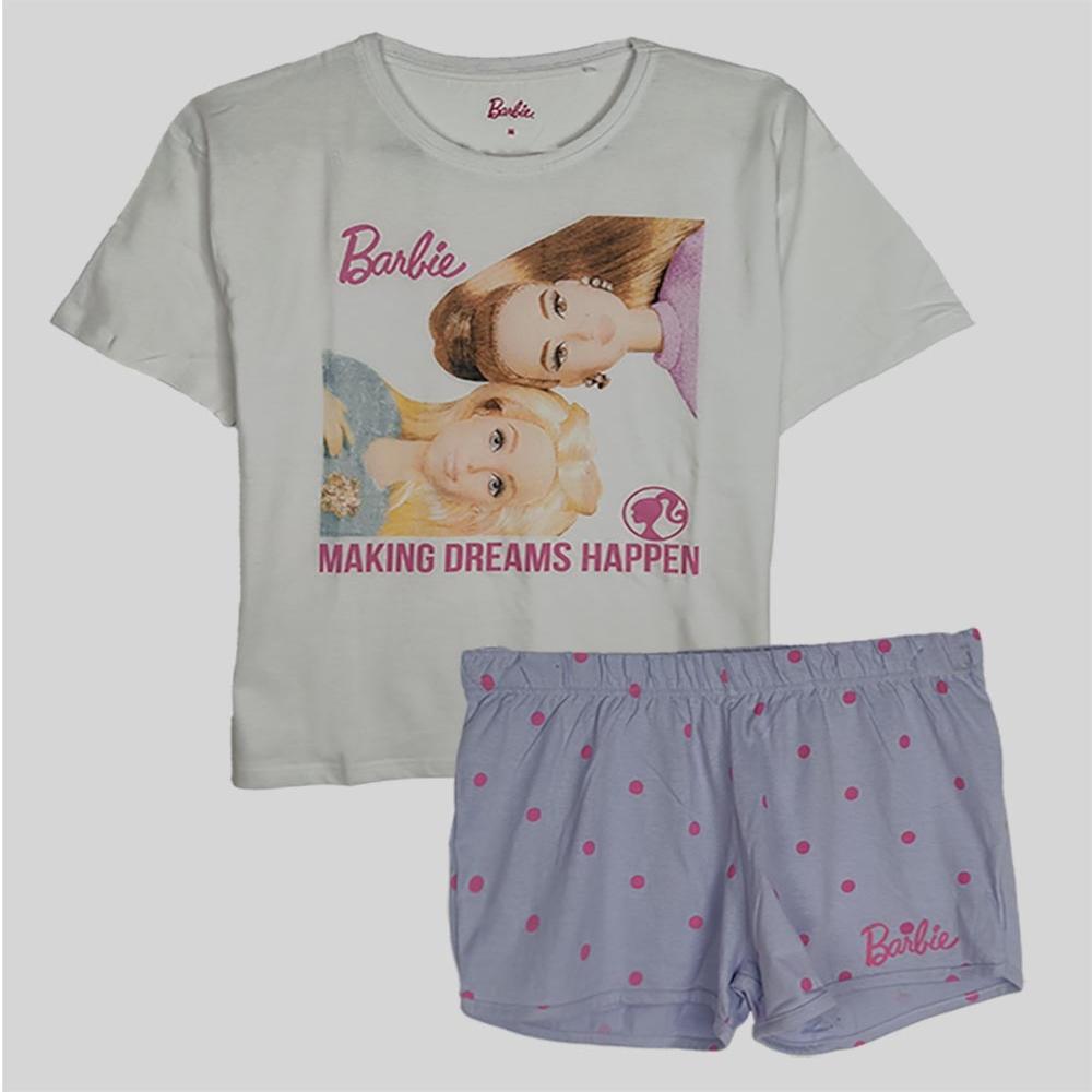 W13407 Barbie Ladies Printed Shorty Sets