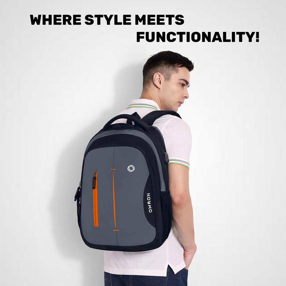 Laptop Backpack with USB Charging Port | Water-Resistant Office College School & Travel Bag for Men & Women | Black | 30L